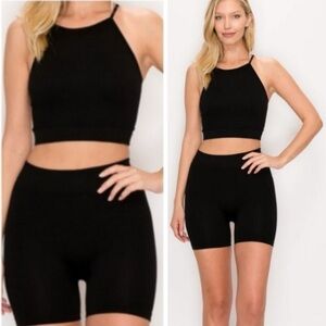 Kimberly Matching Tank Top & Bike Shorts Set Women Color Black Size M
